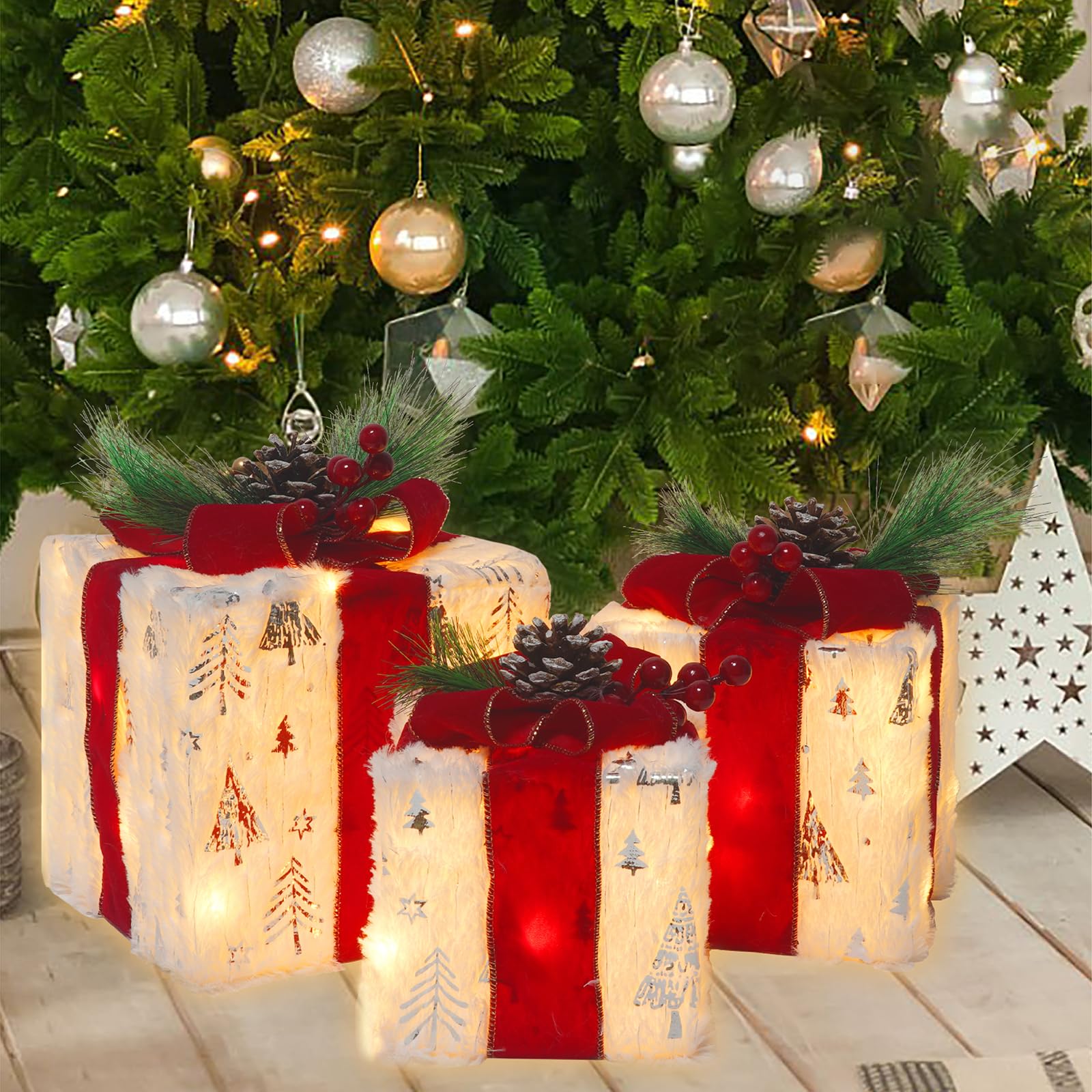 Merry & Bright: LED Lighted Christmas Gift Boxes – Holiday Décor Set of 3