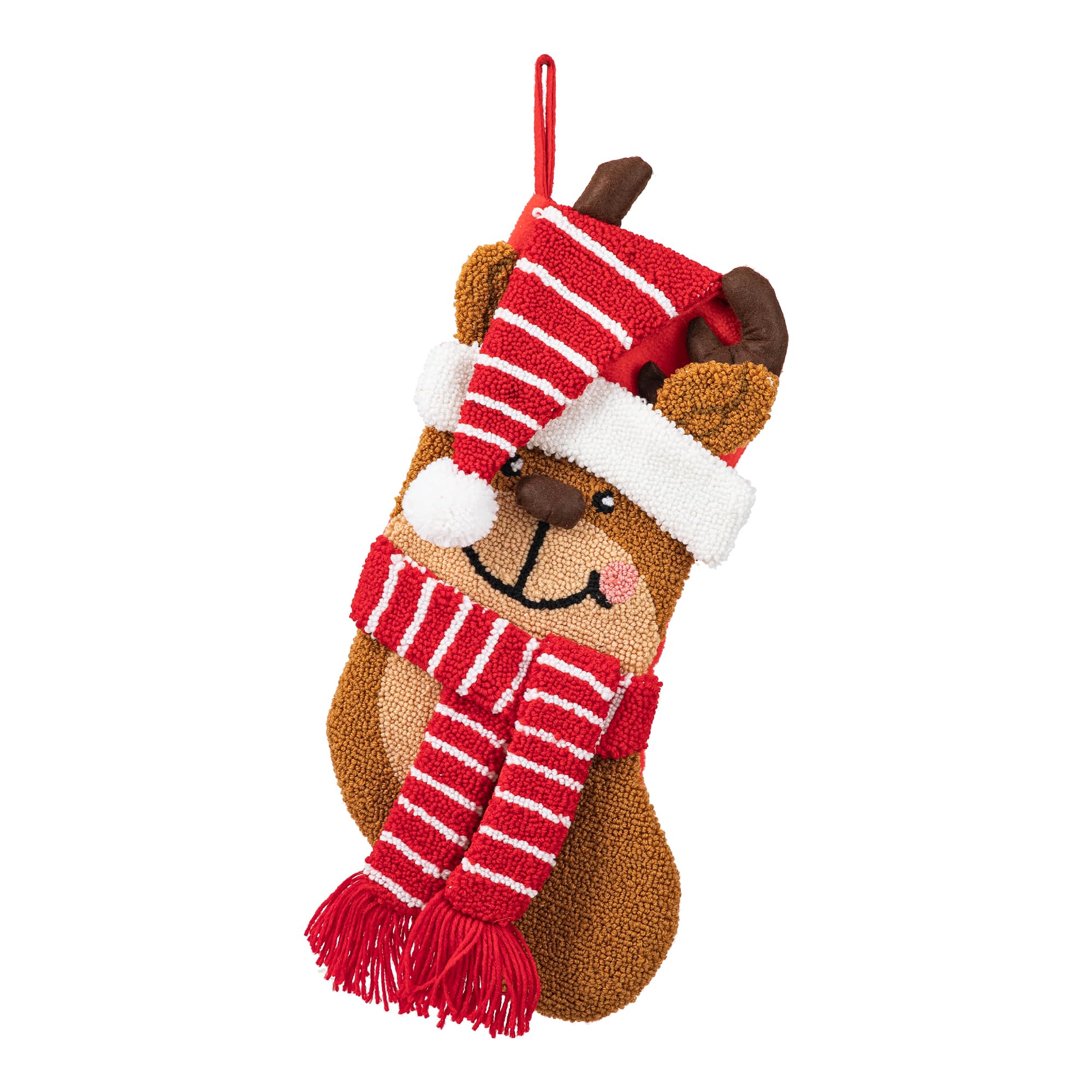 Merry & Bright 18" Green Knit Christmas Stocking – Soft Holiday Decoration & Gift Holder