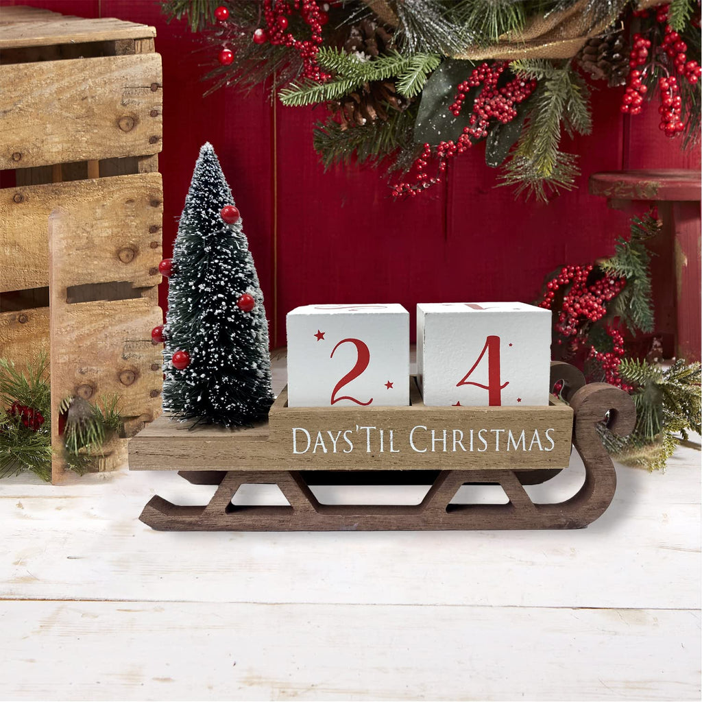Merry & Bright: Christmas Countdown Blocks – 3D Santa Sleigh Holiday Décor