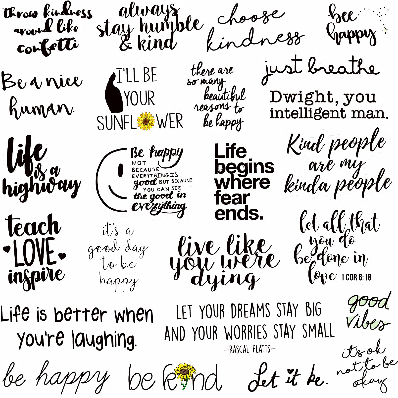 Merry & Bright 300PCS Motivational Words Stickers for Adults