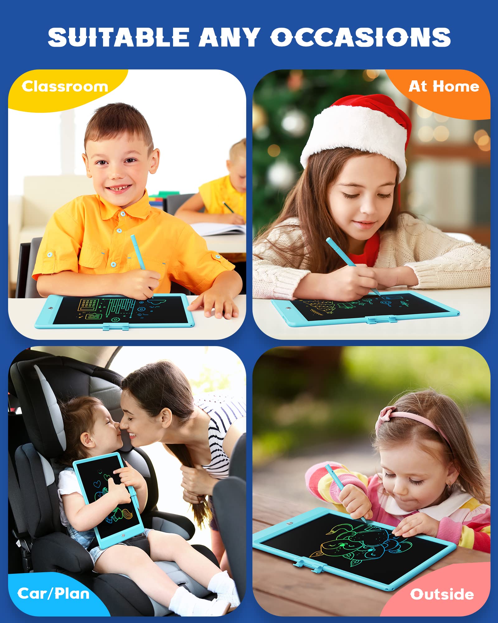 Merry & Bright LCD Writing Tablet – 10” Doodle Board for Kids Ages 3–6
