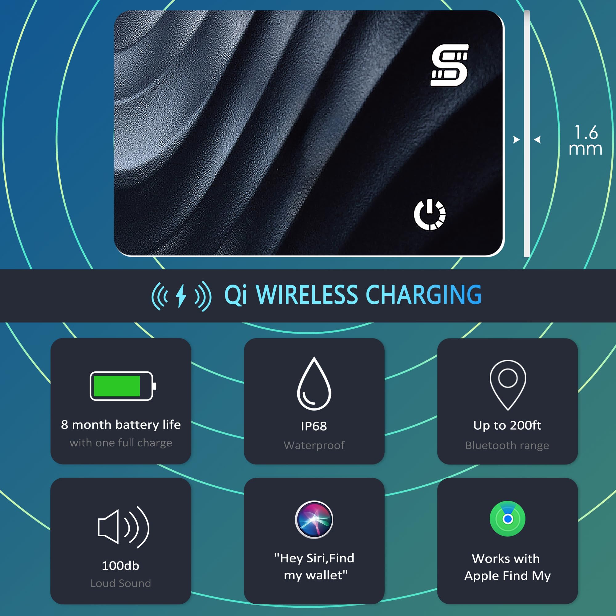Merry & Bright Wireless Bluetooth Tracker – Slim Finder Card