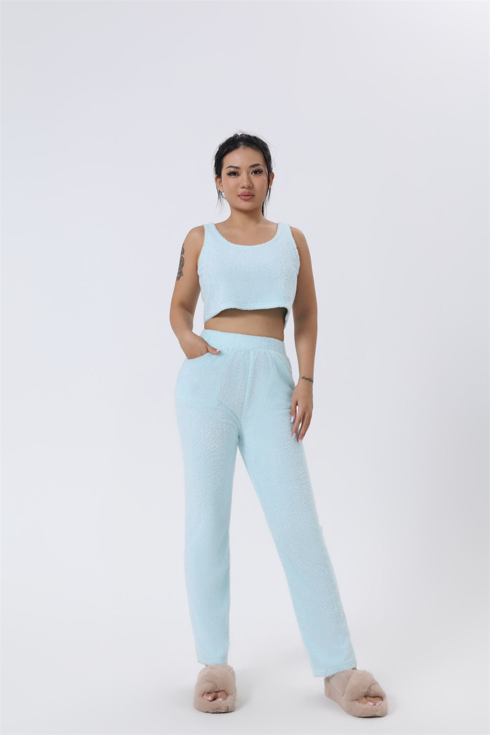 Merry & Bright Cozy Pajama Set, 3 Piece Lounge Set, Cute Loungewear, Warm Suit Sets, Matching Set, Lounge Set, 3 Piece Pant Sets, Women Winter Dress