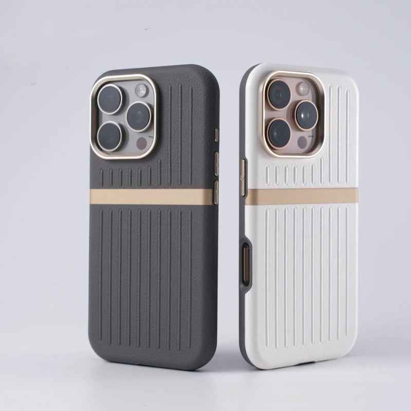 Merry & Bright Corrugated MagSafe iPhone Case Business Leather Phone Case