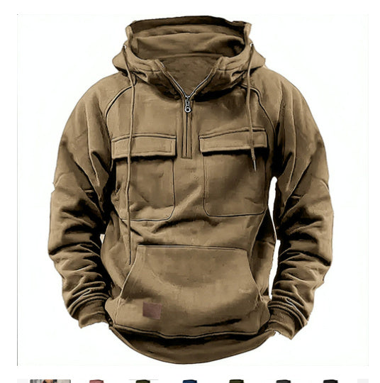 Merry & Bright Men's Zip-up Hoodies Sweatshirt With Drawstring And Pocket Design Fashion Casual Sports Sweatshirt