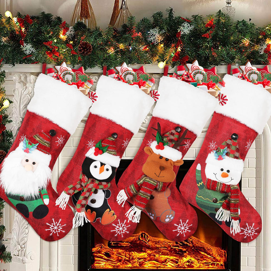 Merry & Bright 3D Character Christmas Stockings Set of 4