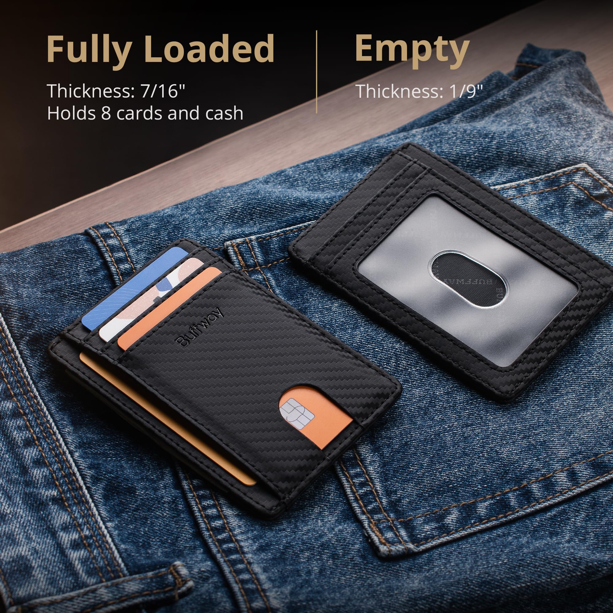 Merry & Bright Minimalist Front Pocket RFID Blocking Leather Wallets