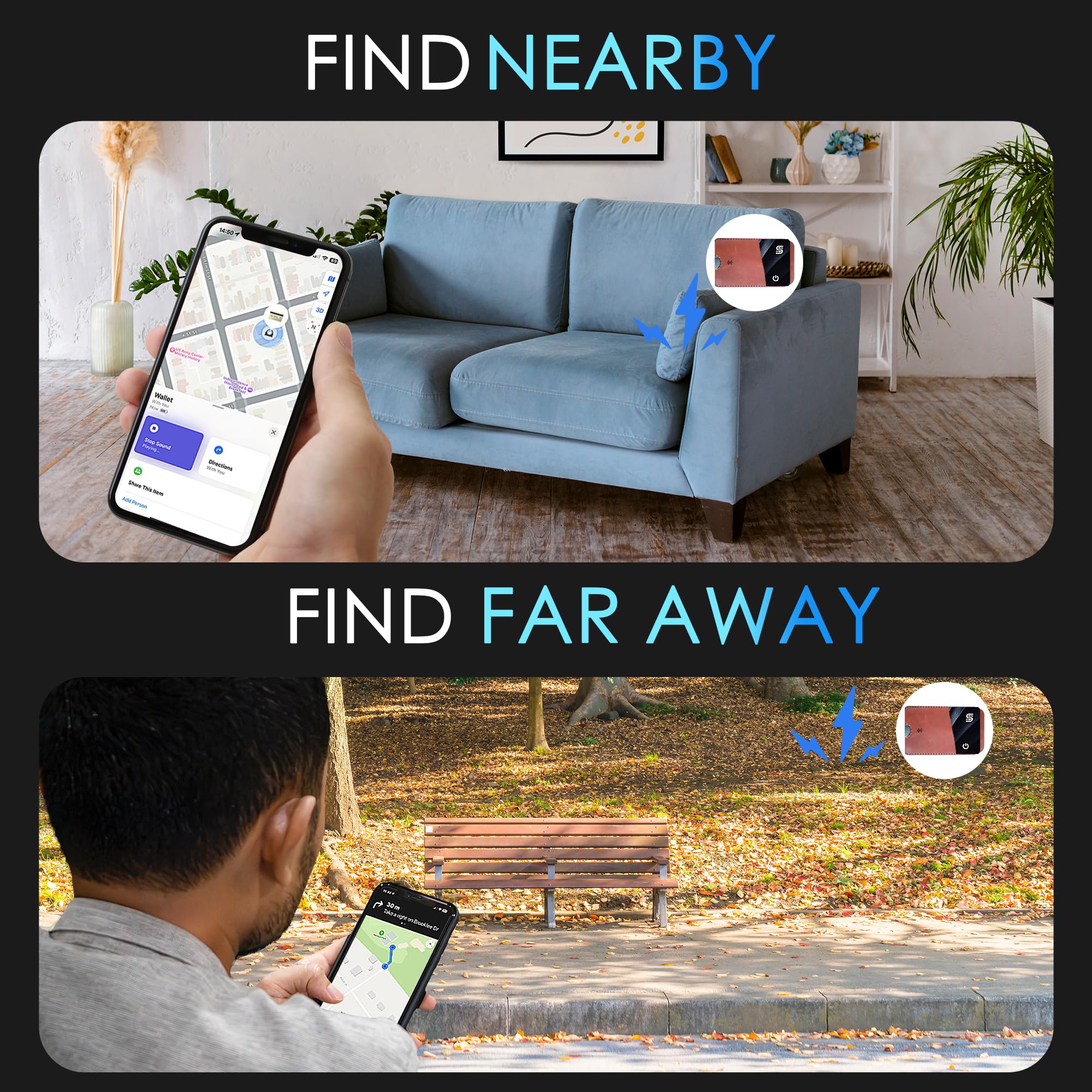 Merry & Bright Wireless Bluetooth Tracker – Slim Finder Card