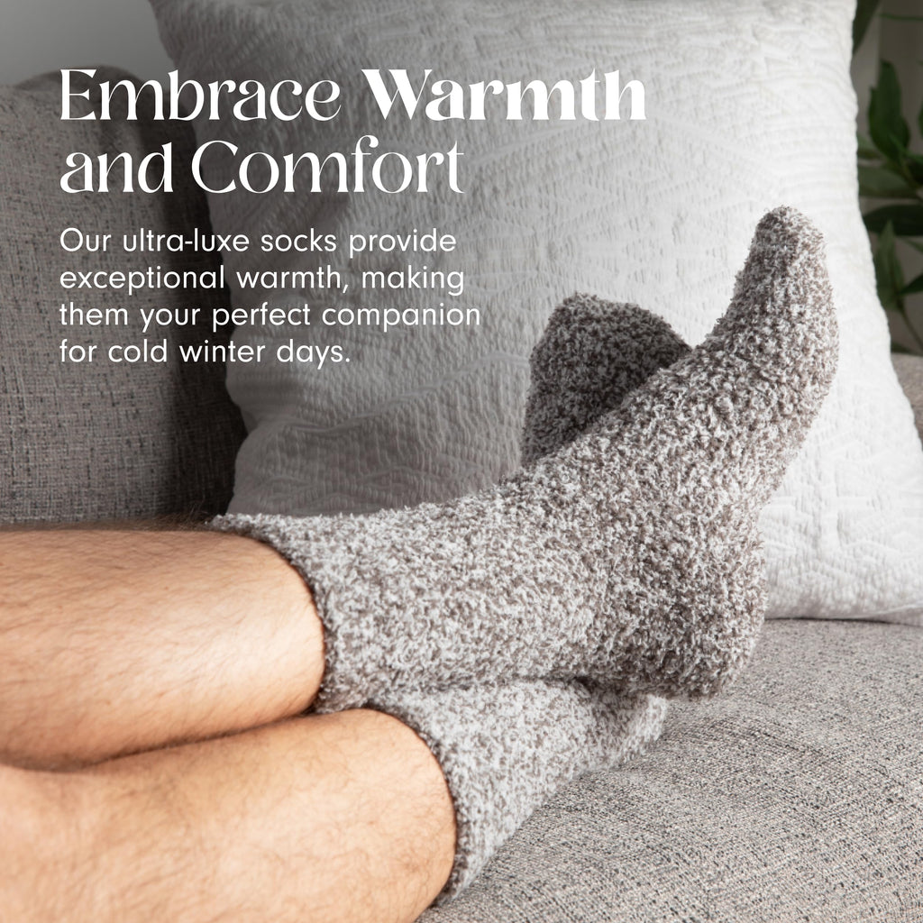 Merry & Bright Fluffy Fuzzy Cloud Socks for Men