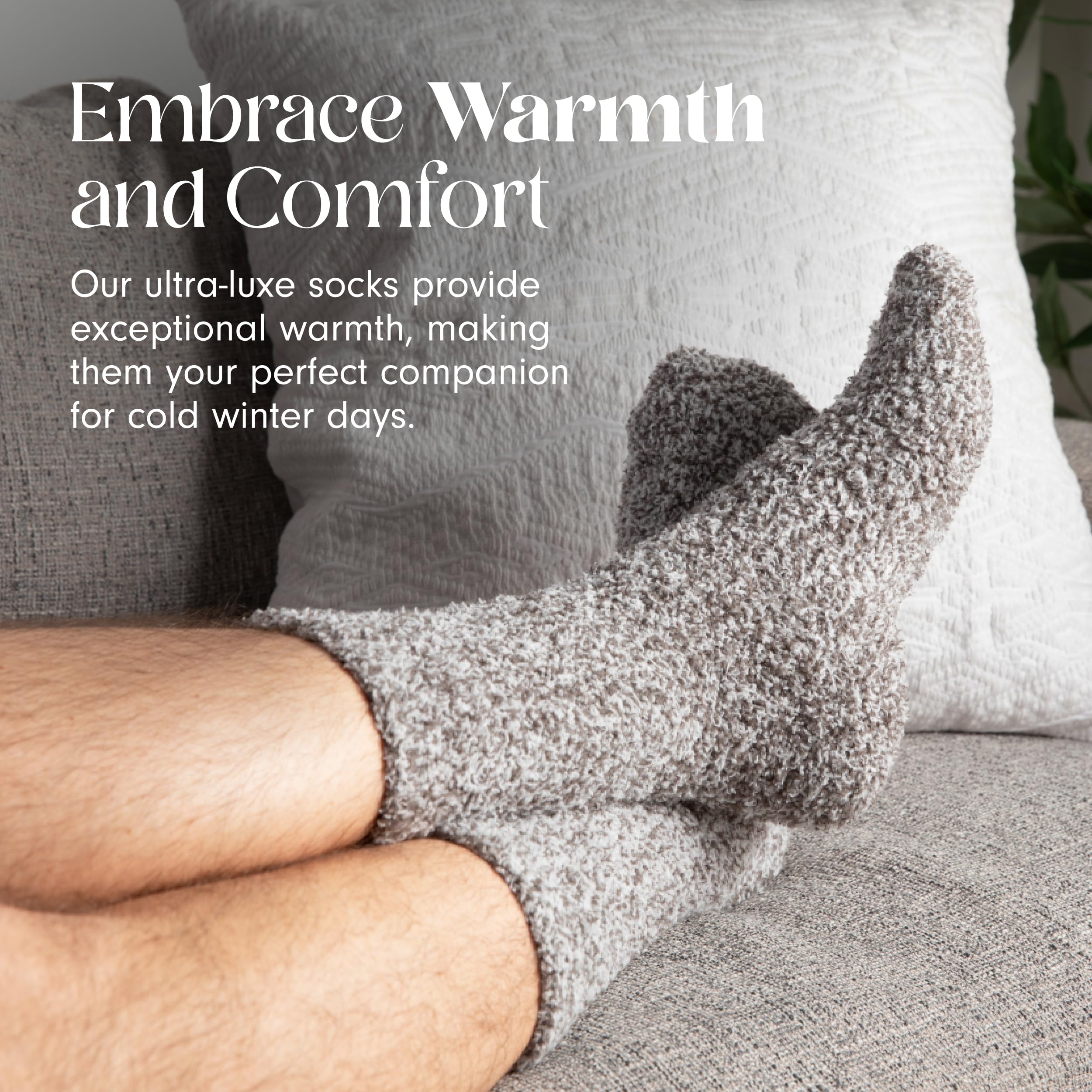 Merry & Bright Fluffy Fuzzy Cloud Socks for Men