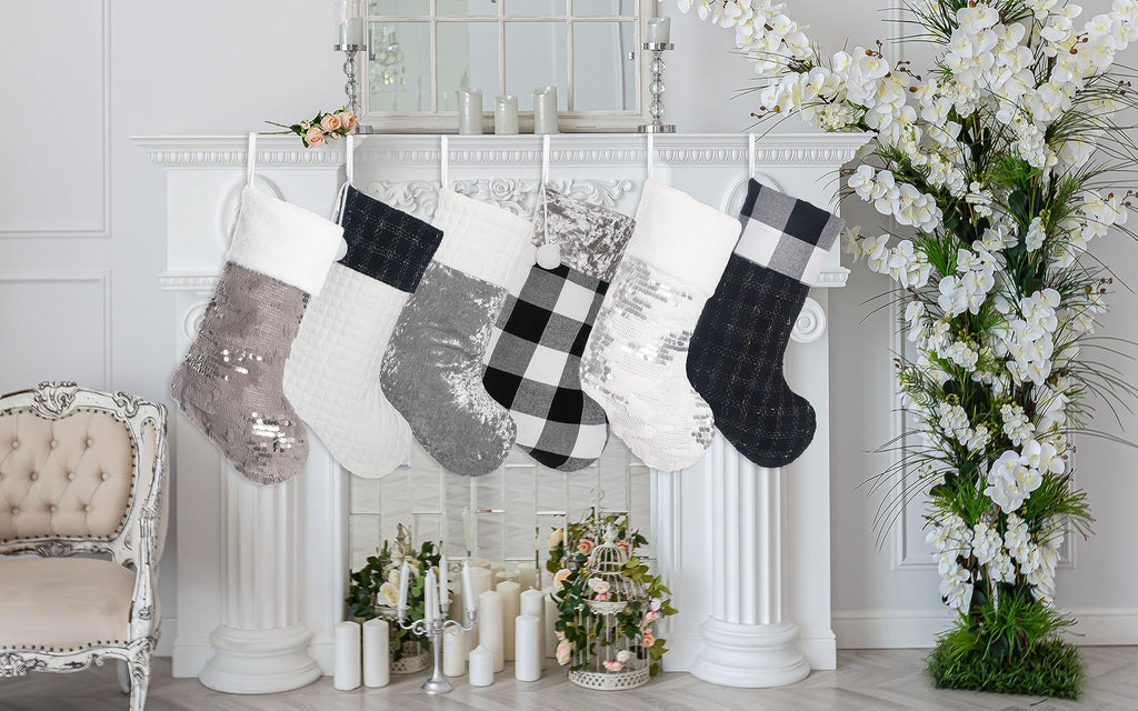 Merry & Bright 6 Pack Christmas Stockings Large