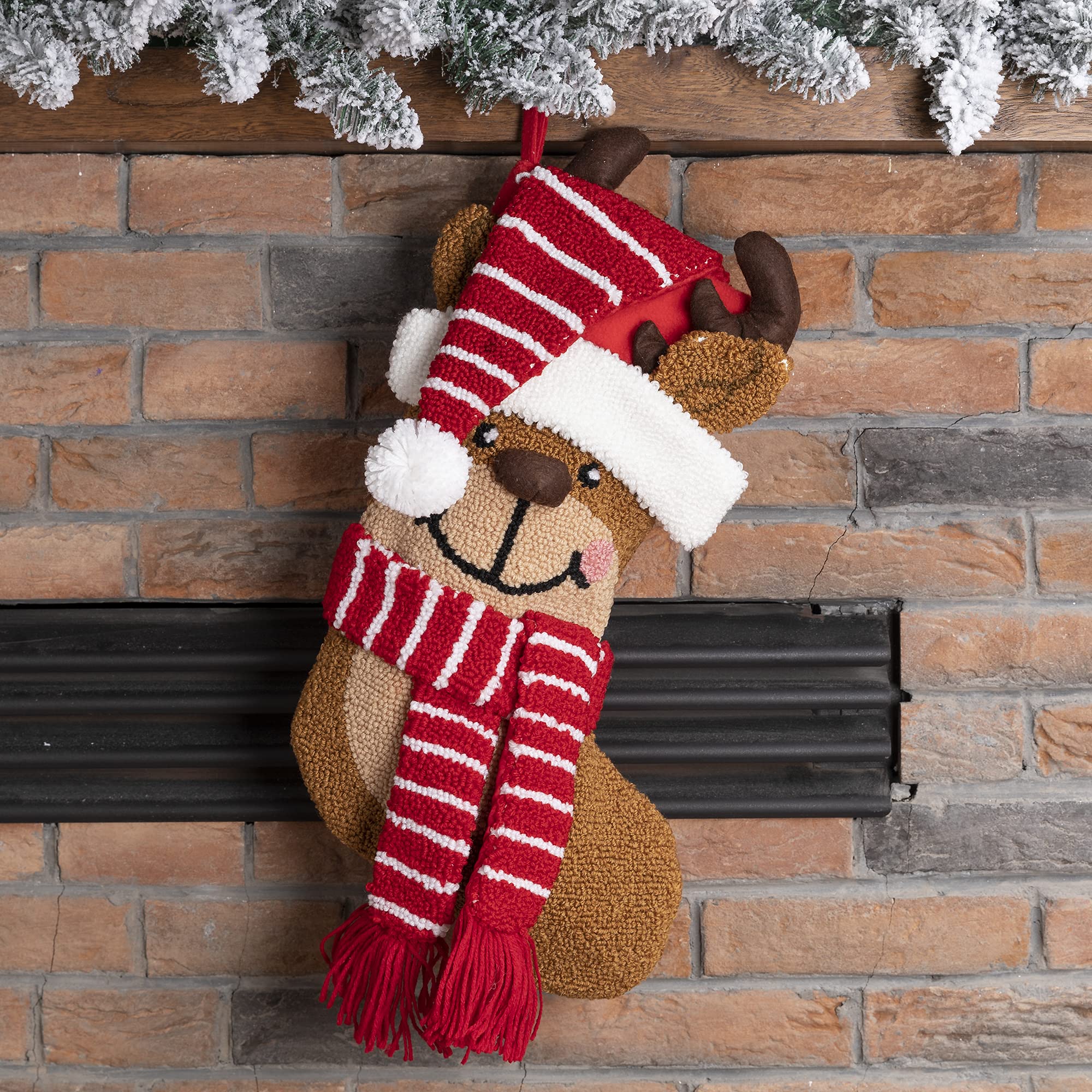 Merry & Bright 18" Green Knit Christmas Stocking – Soft Holiday Decoration & Gift Holder