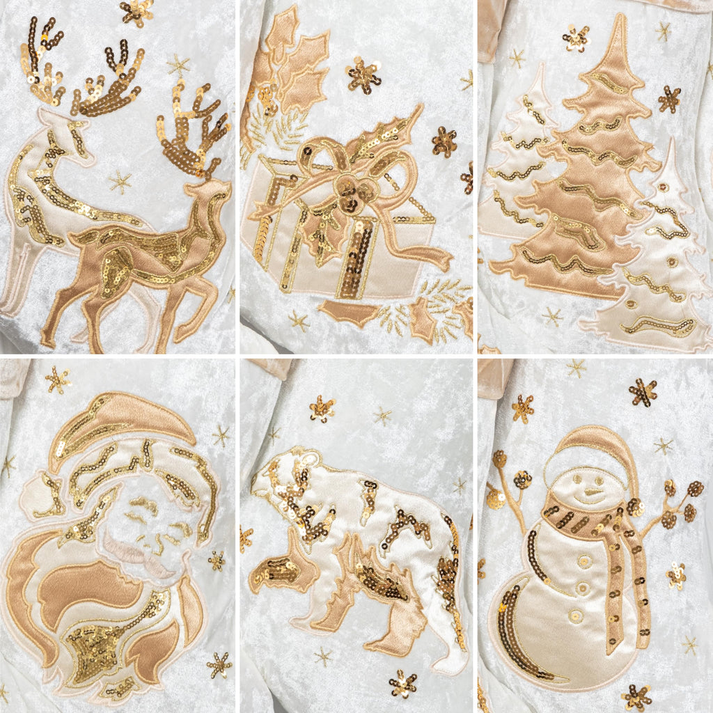 Merry & Bright New Christmas Embroidered Stockings Set of 6