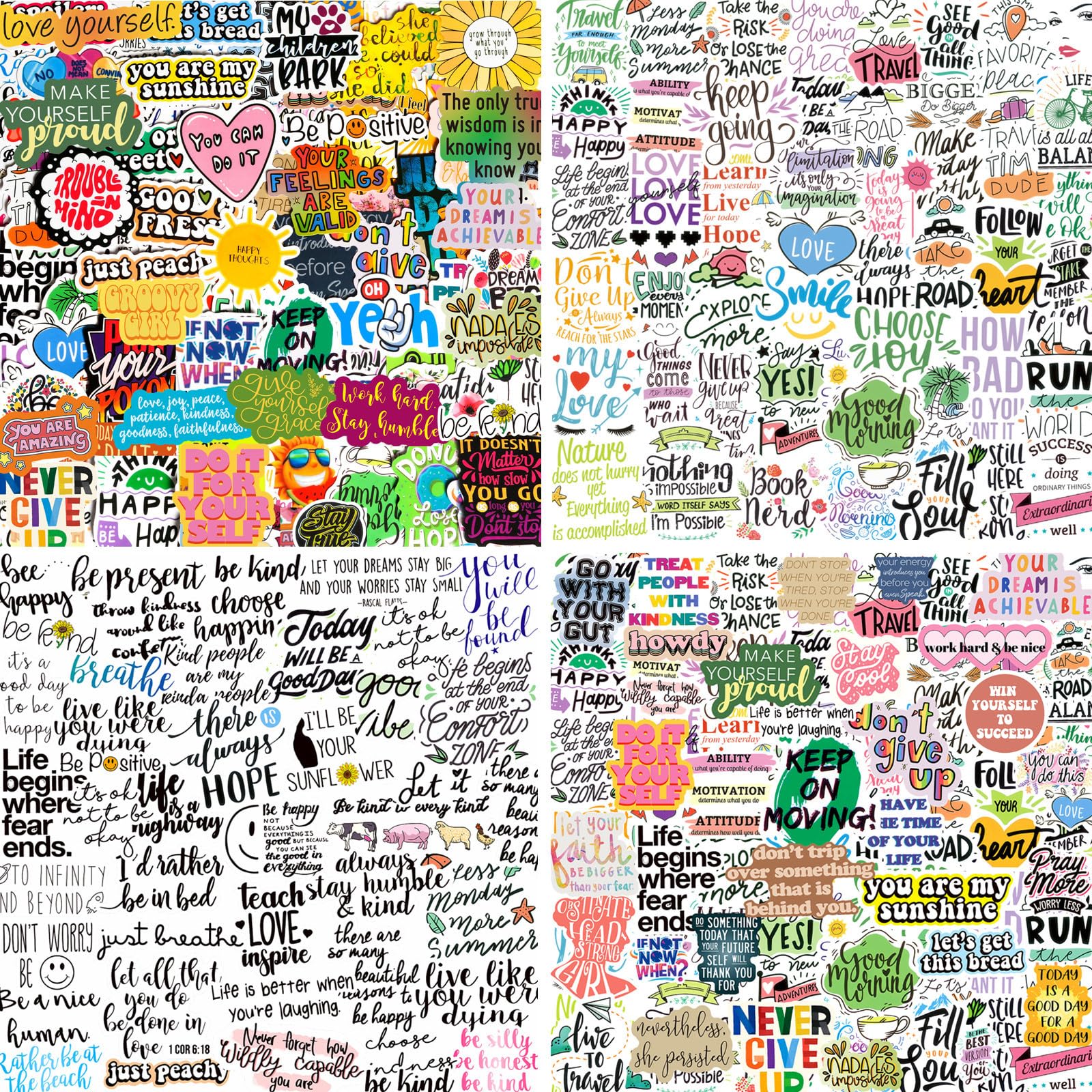 Merry & Bright 300PCS Motivational Words Stickers for Adults