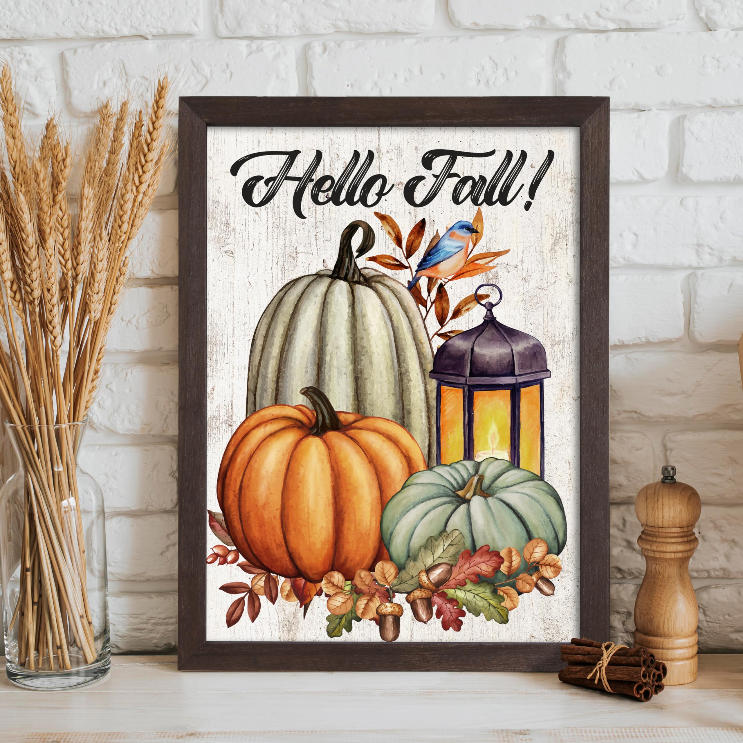 Merry & Bright: Walnut Christmas Farmhouse Wall Art – Switchable Prints