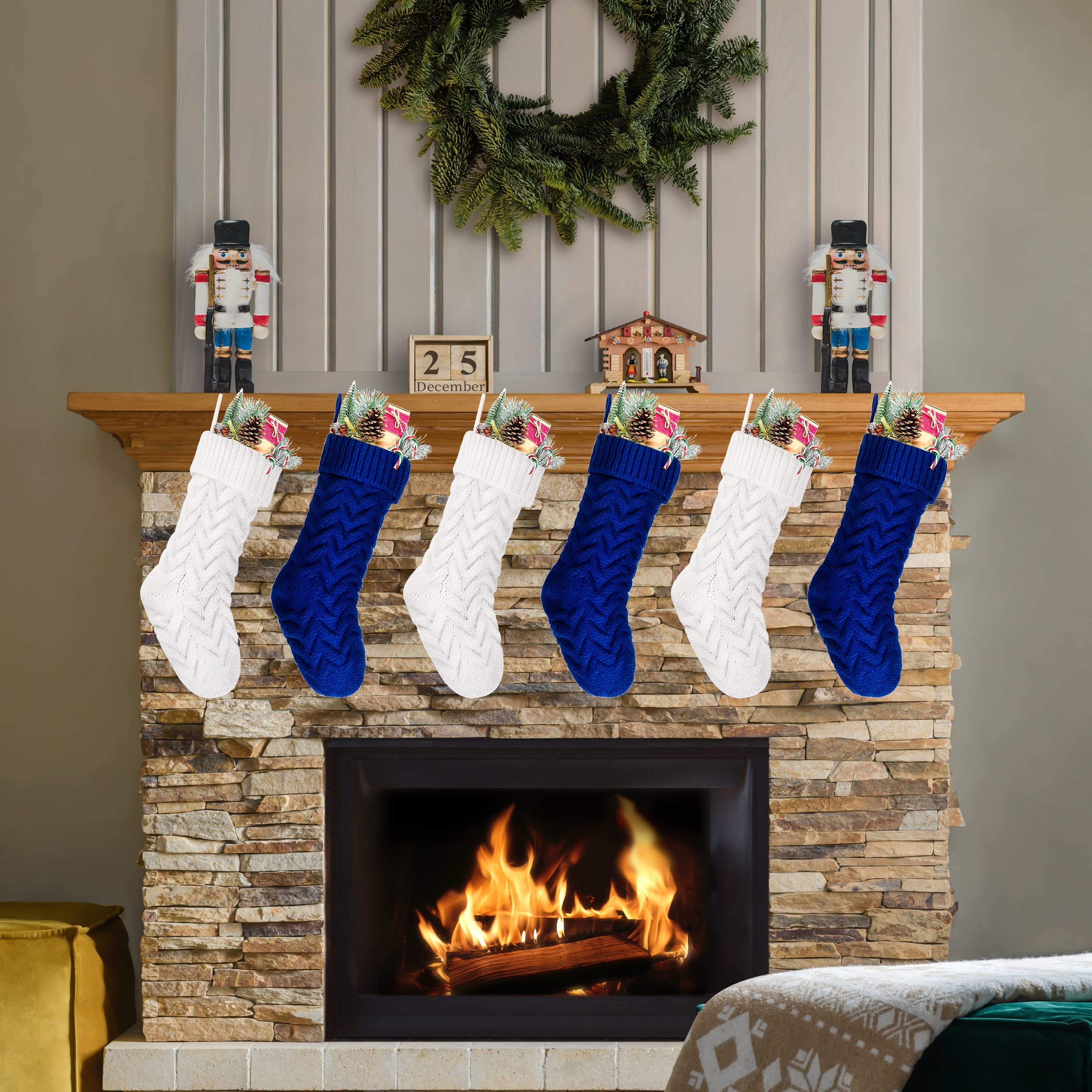Merry & Bright Christmas Stockings 6 Pack