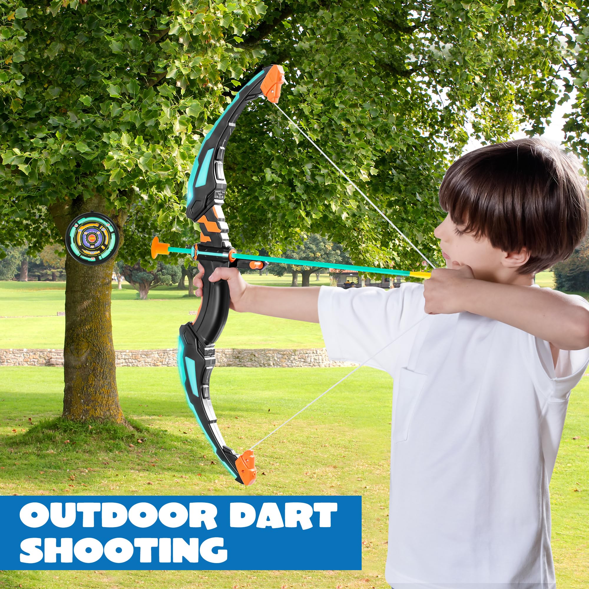 Merry and Bright Kids Archery Set – LED Bow with Suction Cup Arrows