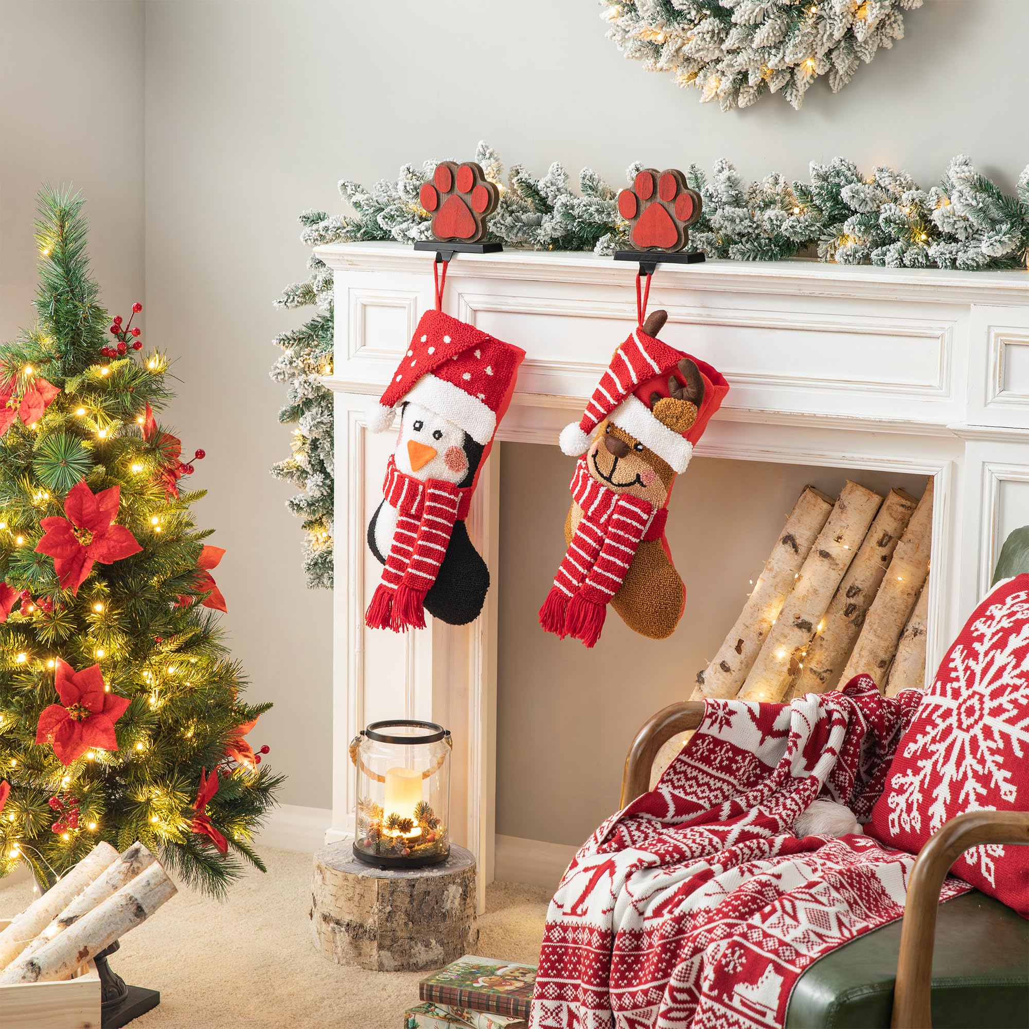 Merry & Bright 18" Green Knit Christmas Stocking – Soft Holiday Decoration & Gift Holder