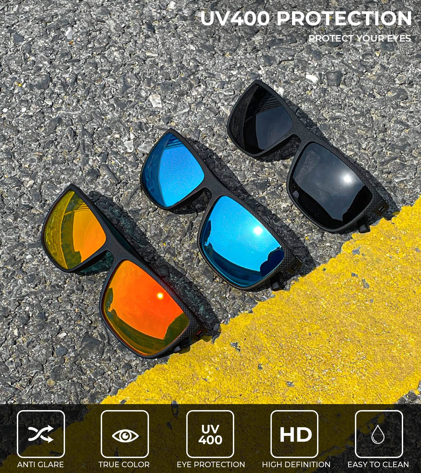 Merry & Bright Polarized Sunglasses Men 3 Pack
