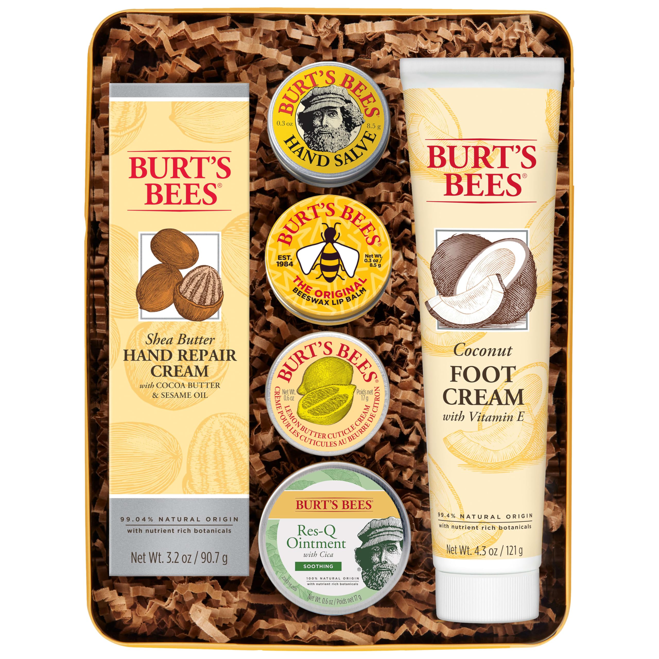 Merry & Bright Burt's Bees Classic Gift Set – 6-Piece Natural Skincare Collection