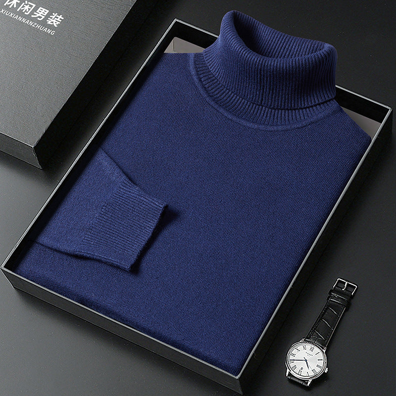 Merry & Bright Men's Sweater Turtleneck Winter Solid Color