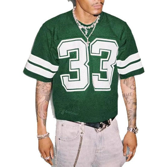 Merry & Bright Men's Sports Jersey T-shirt Round Neck Loose Fashion Street Wear