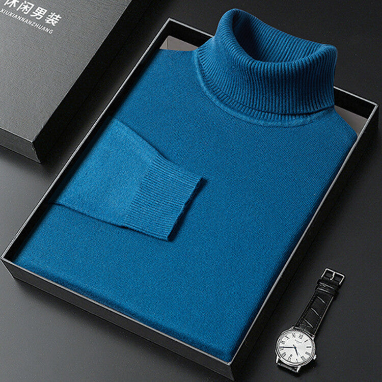 Merry & Bright Men's Sweater Turtleneck Winter Solid Color