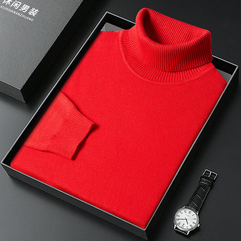 Merry & Bright Men's Sweater Turtleneck Winter Solid Color