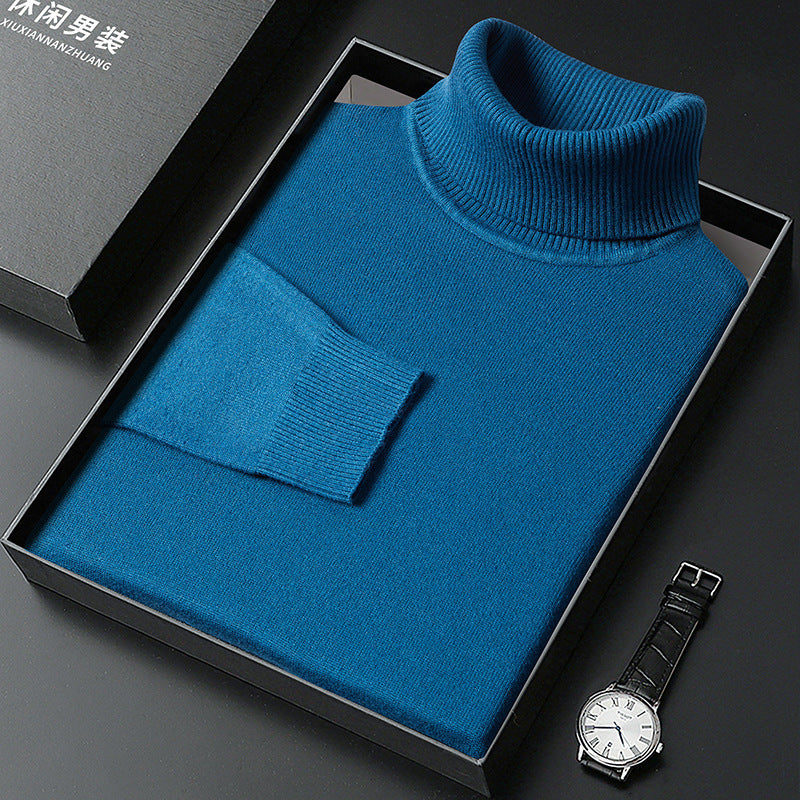 Merry & Bright Men's Sweater Turtleneck Winter Solid Color