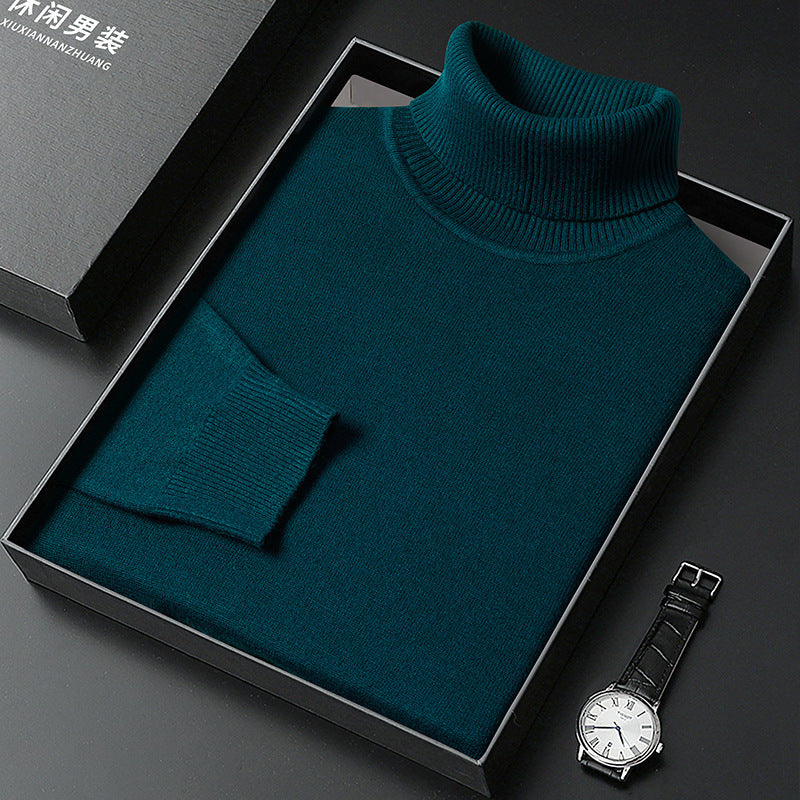 Merry & Bright Men's Sweater Turtleneck Winter Solid Color