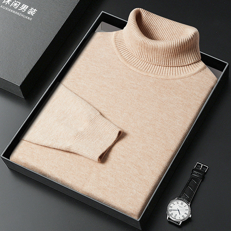 Merry & Bright Men's Sweater Turtleneck Winter Solid Color