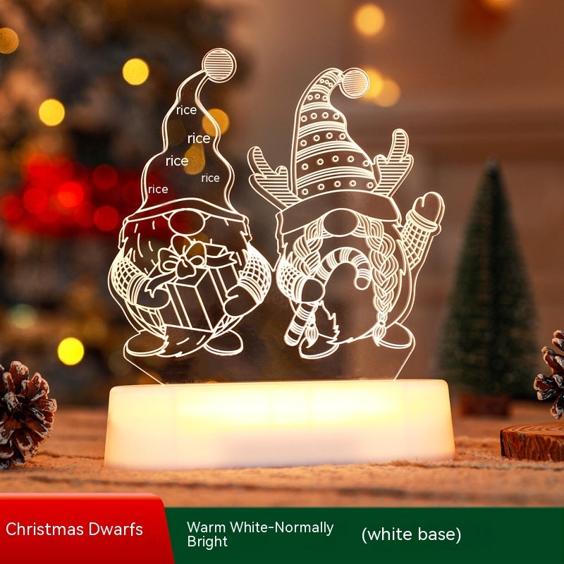 Merry & Bright Christmas Decoration 3D Lamp Acrylic LED Night Light