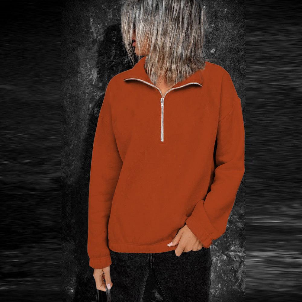 Merry & Bright Casual Loose Solid Color Long-sleeved Pullover Sweater