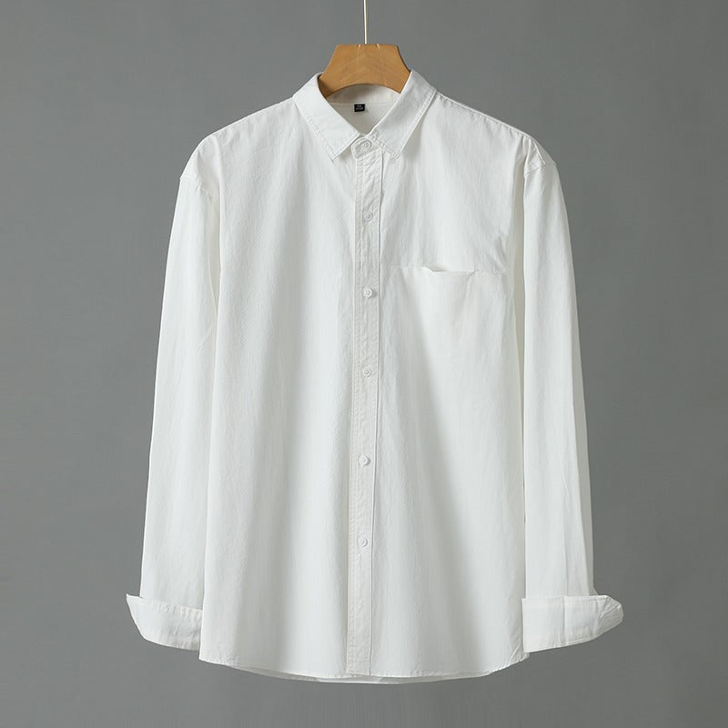 Merry & Bright Casual Solid Color Men's Purified Cotton Long Sleeve Shirt