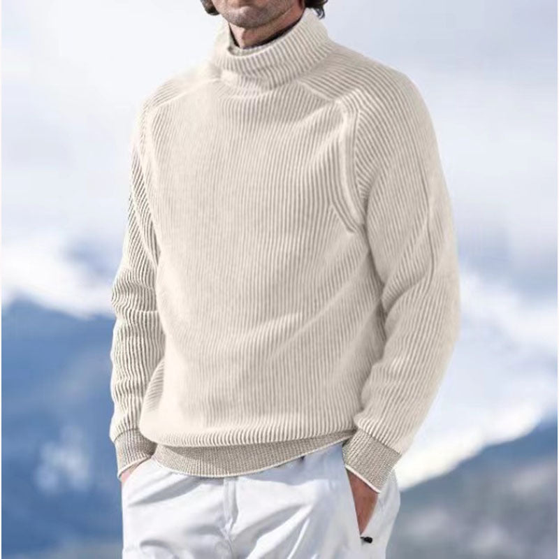 Merry & Bright Men's Wool High Collar Warm Sweater
