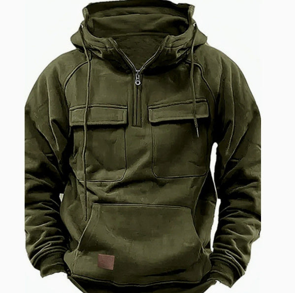 Merry & Bright Men's Zip-up Hoodies Sweatshirt With Drawstring And Pocket Design Fashion Casual Sports Sweatshirt
