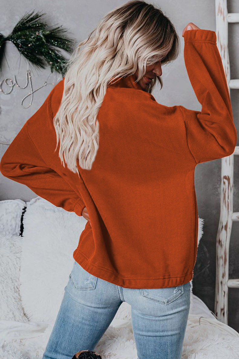 Merry & Bright Casual Loose Solid Color Long-sleeved Pullover Sweater
