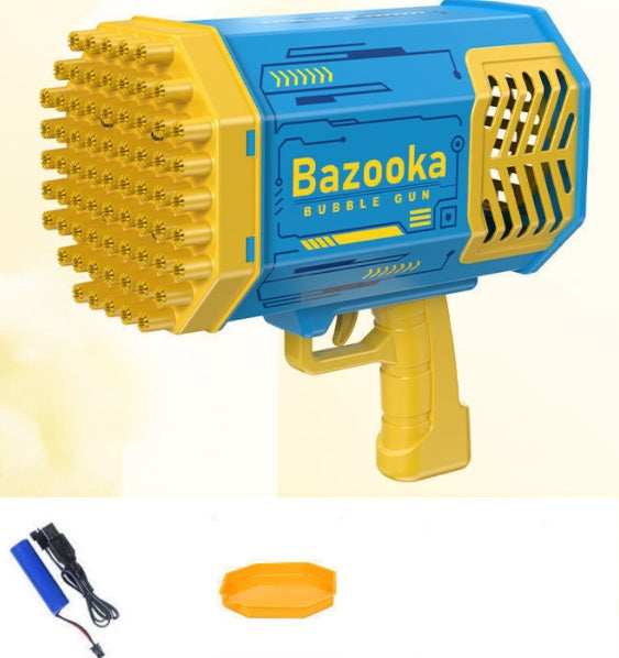 Merry & Bright Bubble Gun Rocket – 69-Hole Automatic Soap Bubble Blower with Lights