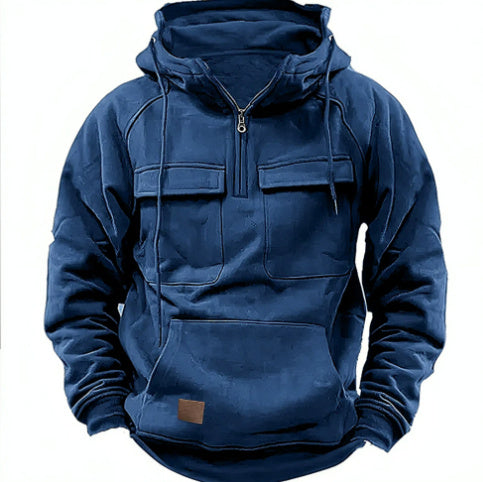 Merry & Bright Men's Zip-up Hoodies Sweatshirt With Drawstring And Pocket Design Fashion Casual Sports Sweatshirt