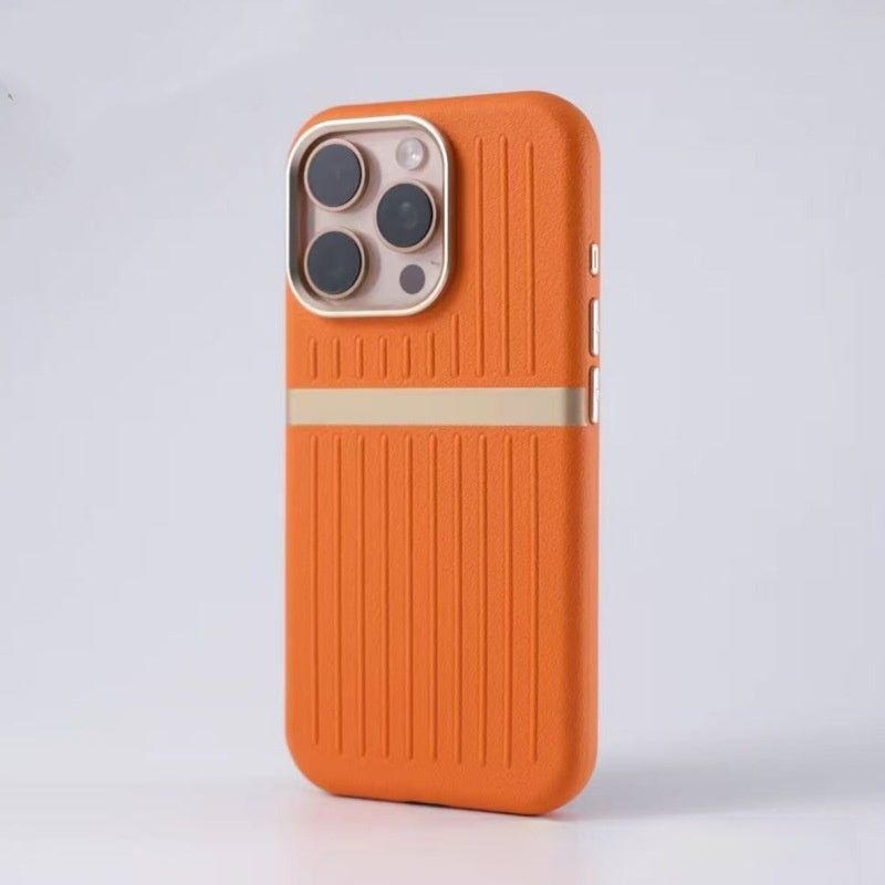 Merry & Bright Corrugated MagSafe iPhone Case Business Leather Phone Case