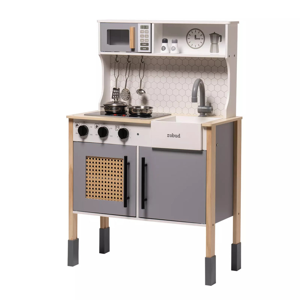 Merry & Bright  DIY Pretend Play Kitchen Cooking Toy Set Gift For Boys And Girls Gray
