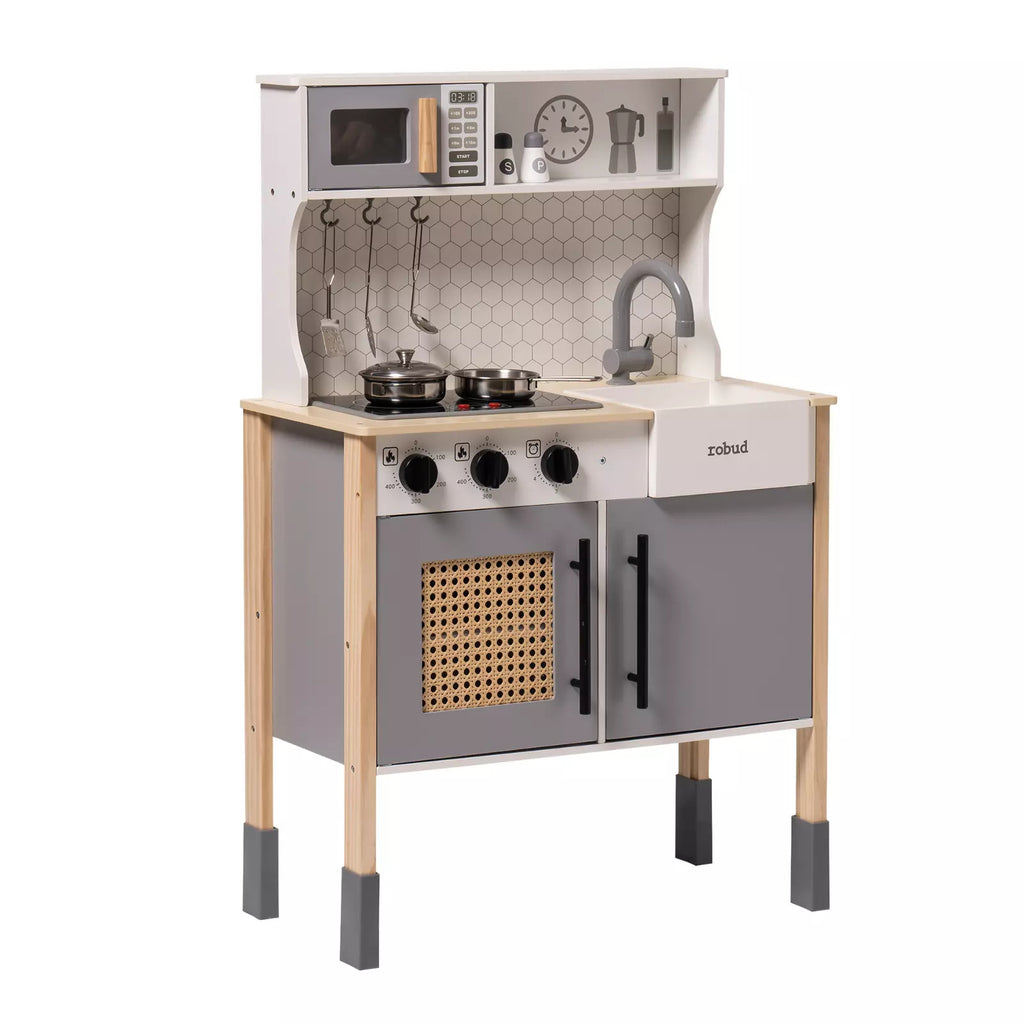 Merry & Bright  DIY Pretend Play Kitchen Cooking Toy Set Gift For Boys And Girls Gray