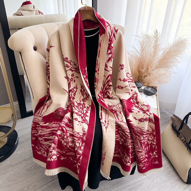 Merry & Bright Women's All-match Ink Color Scarf Shawl