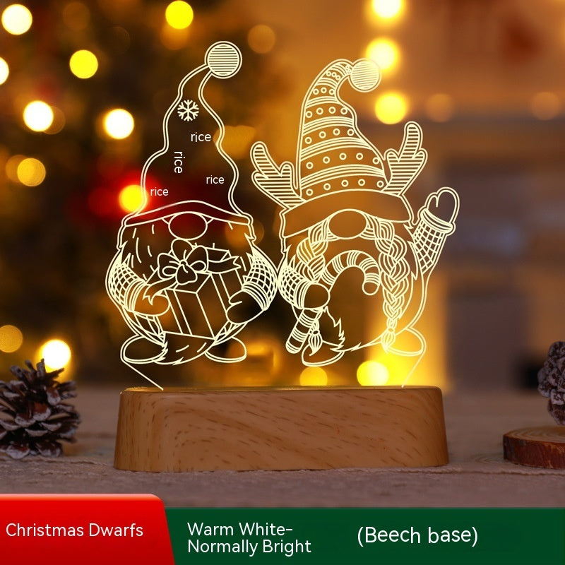 Merry & Bright Christmas Decoration 3D Lamp Acrylic LED Night Light